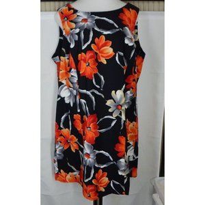 DRESS BARN Black Floral CLASSIC Sleeveless Career DRESS- Women’s SIZE 22
